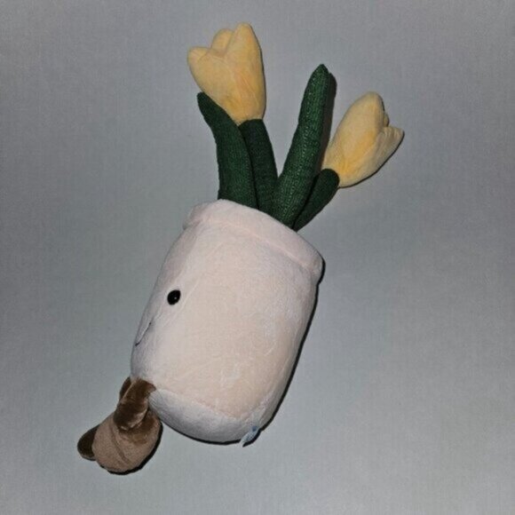 Yellow Tulips Flowers Potted Plant Plush Stuffed 13" Anthropomorphic Smiling - Picture 4 of 8